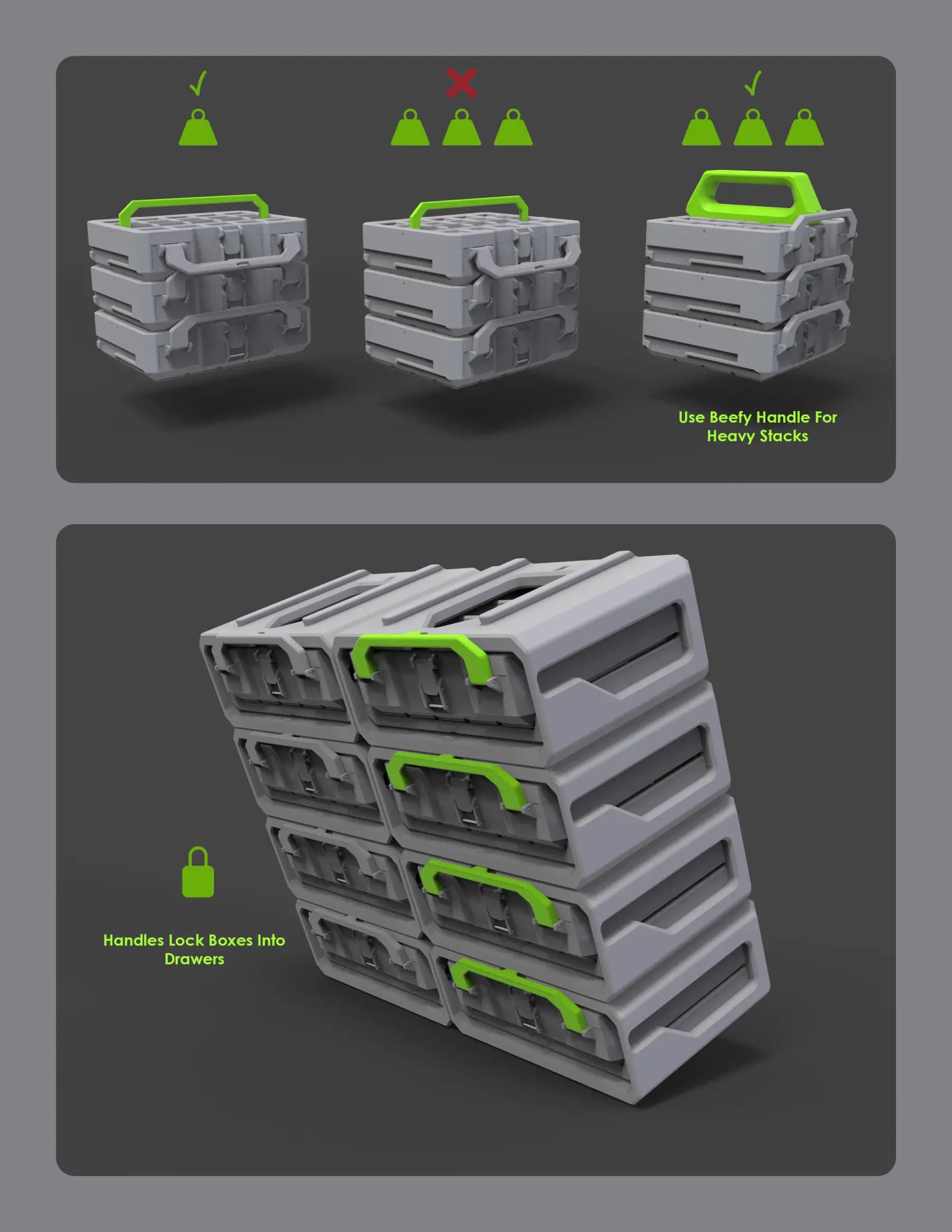 Hybrid storage setup combining ready-made inserts with specialised storage layouts